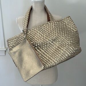 Gold Calvin Klein Tote Bag